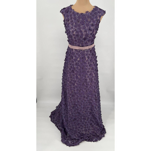 CUSTOM MADE‎ Prom Dress Purple EU 38 US 8 Ball Gown Flowers Floral Pink Floral